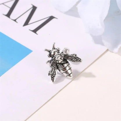 New Fashion Retro Distressed Metal Bee Earrings U-Shaped Single Insect Ear Bone Clip