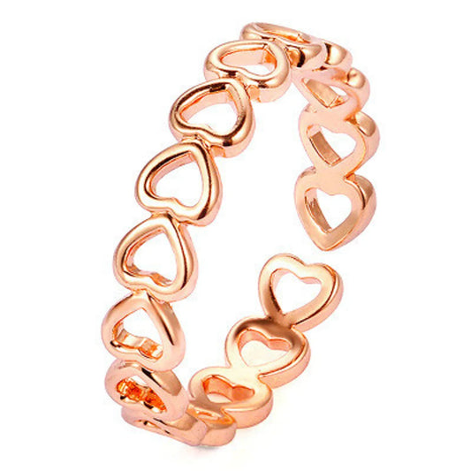 New Fashion Ring Jewelrycreative Metal Copper Electroplating Ring Adjustable Ladies Hollow Love Ring