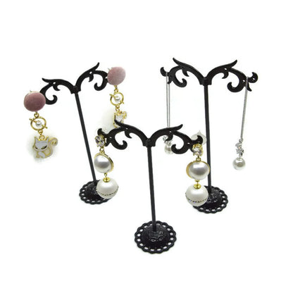 New Fashion Simple  Iron Art Metal Earring Holder Three-Piece Counter Hanging Ear Line Shelf Earring Storage Display Shelf Wholesale