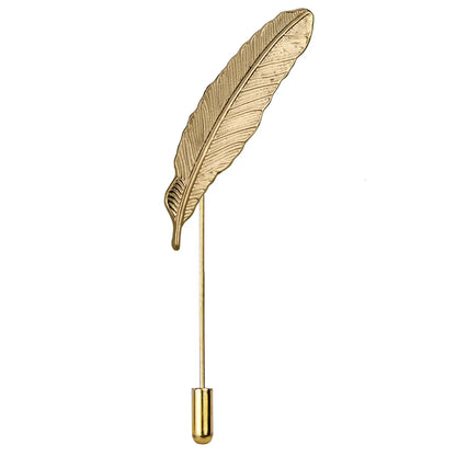 Leaves Feather Zinc Plating Men'S Brooches