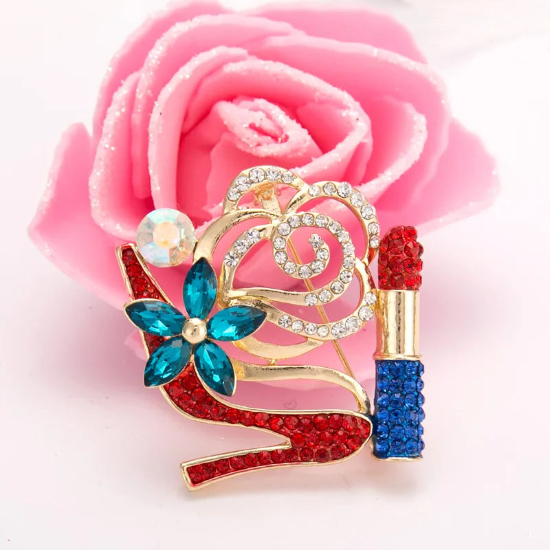 New Fashion Spring High Heels Diy Brooch Lipstick Scarf Buckle Ornament Wholesale