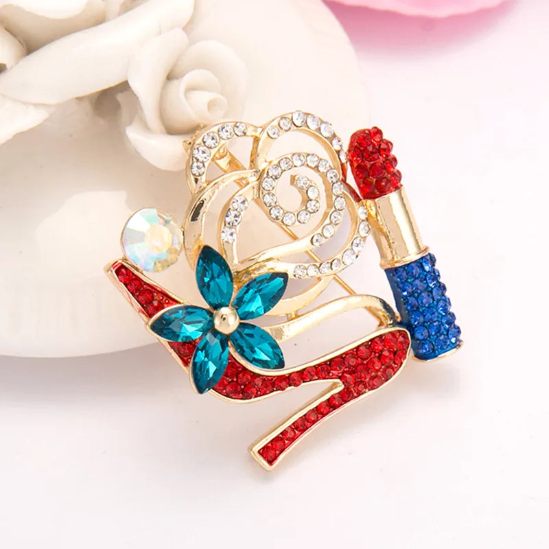 New Fashion Spring High Heels Diy Brooch Lipstick Scarf Buckle Ornament Wholesale