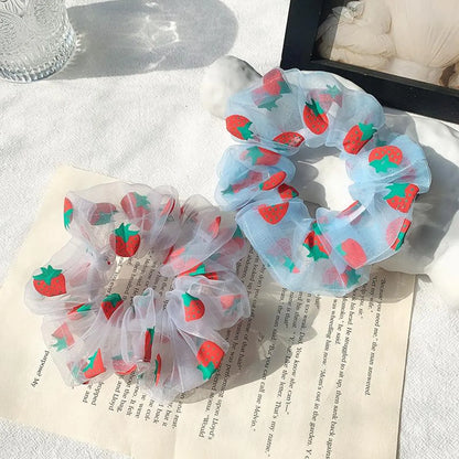 New Fashion Strawberry Retro Sweet Cheap Scrunchies Wholesale