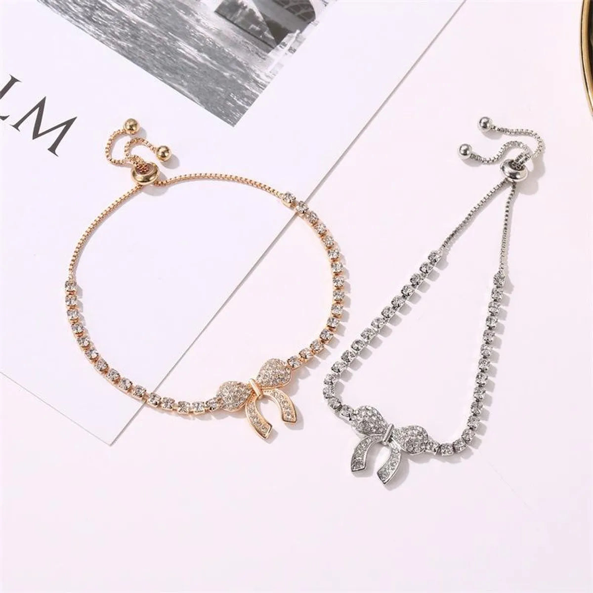 New Fashion Wild Bracelet Inlaid With Diamond Butterfly Bracelet Fashion Crystal Adjustment Bead Bracelet