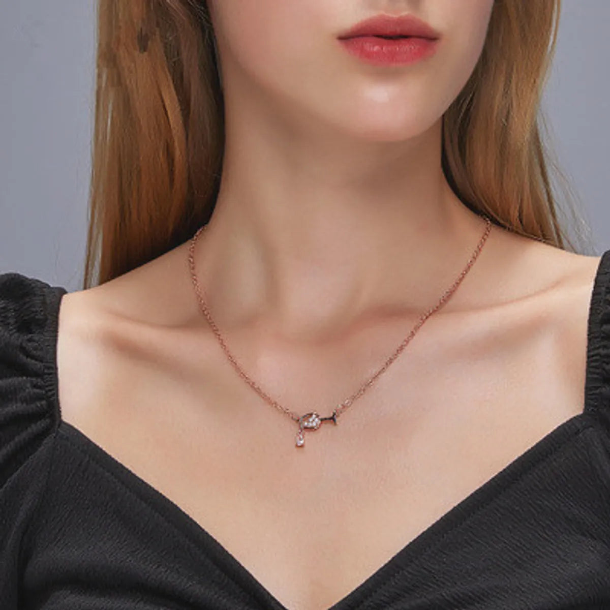 New Fashion  Zircon Love Red Wine Bottle Cup Clavicle Chain Goblet Necklace For Women