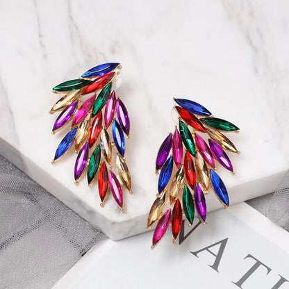 New Feather Studded Wings Stud Earrings Nhjj149084