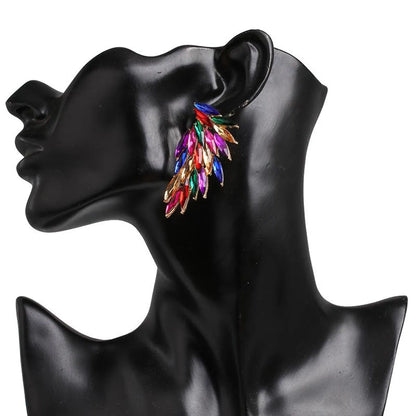 New Feather Studded Wings Stud Earrings Nhjj149084