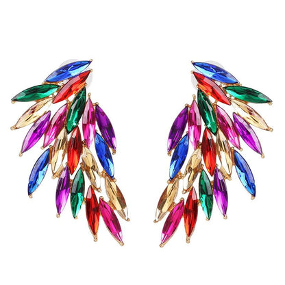 New Feather Studded Wings Stud Earrings Nhjj149084