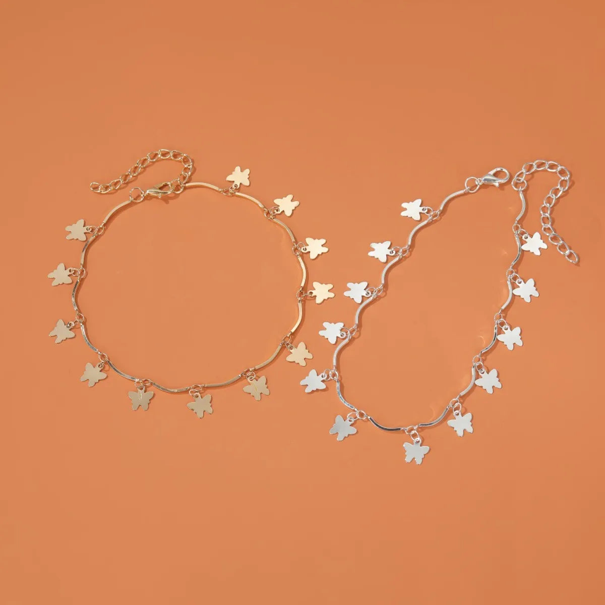 Simple Style Butterfly Alloy Plating No Inlaid Women'S Anklet