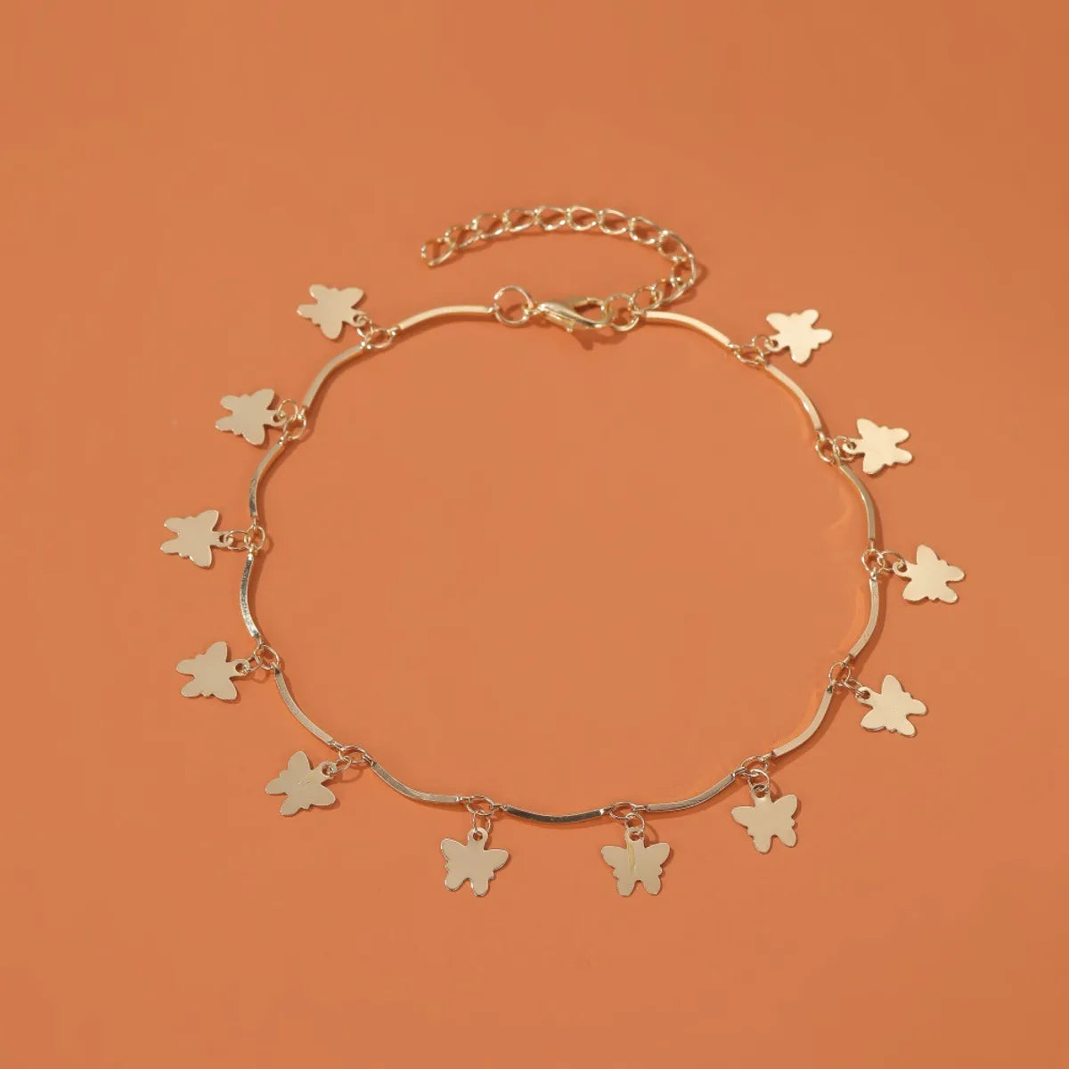 Simple Style Butterfly Alloy Plating No Inlaid Women'S Anklet