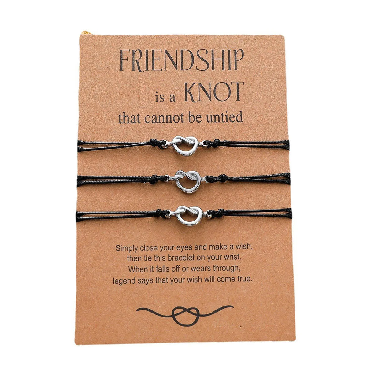 New Friendship Card Fine Polishing Oil Pressure Stainless Steel Knot Braided Bracelet Set