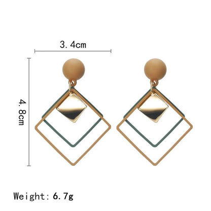 New Frosted Double-layer Square Earrings Nhpf145225