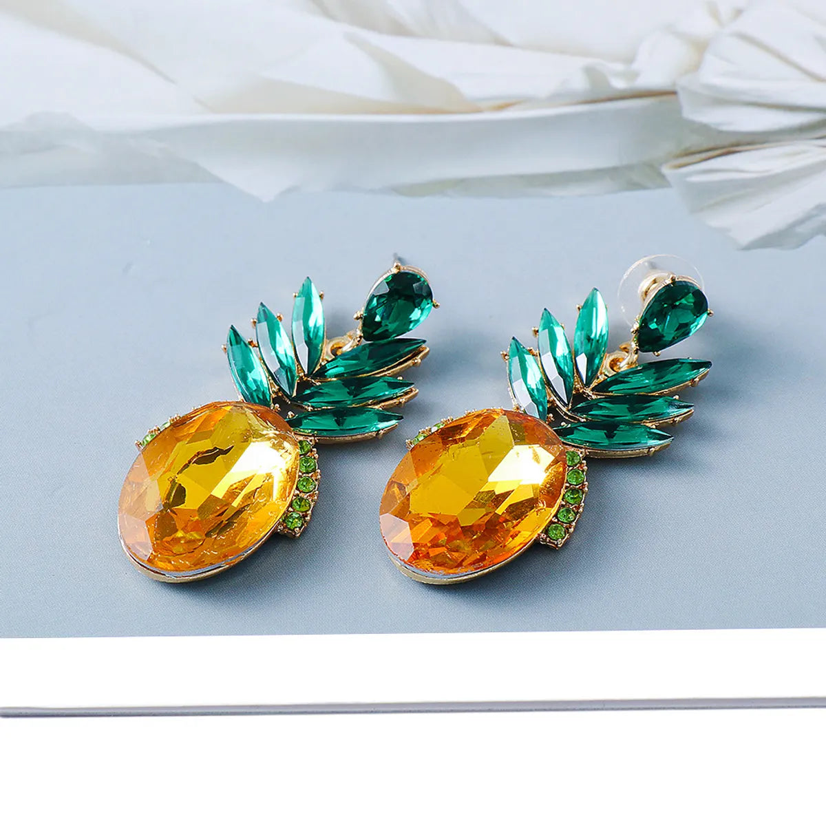 55830 New Fruit Pineapple Stud Earrings Exaggerated Personalized Simple Female Earrings Ornament