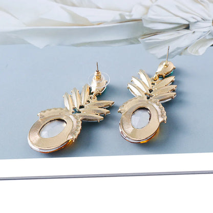 55830 New Fruit Pineapple Stud Earrings Exaggerated Personalized Simple Female Earrings Ornament