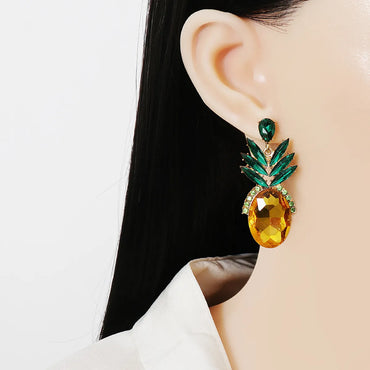 55830 New Fruit Pineapple Stud Earrings Exaggerated Personalized Simple Female Earrings Ornament