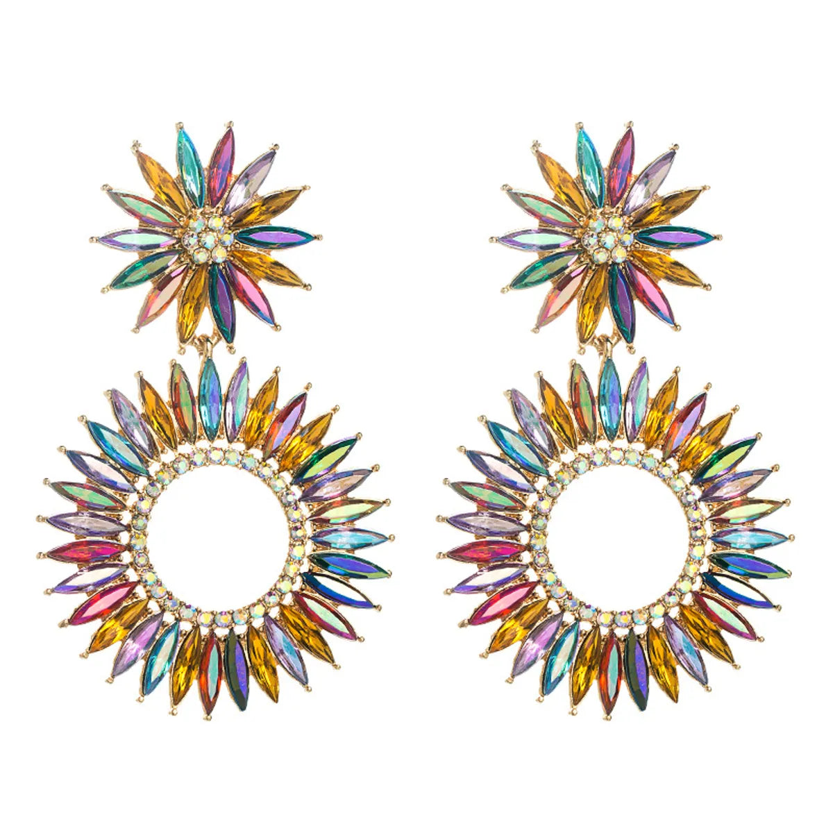 Fashion Geometric Diamond Alloy Rhinestones Earrings