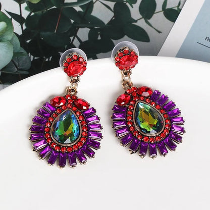 New Geometric Earrings Color Retro Exaggerated Earrings Fashion Earrings Women