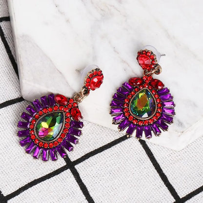 New Geometric Earrings Color Retro Exaggerated Earrings Fashion Earrings Women