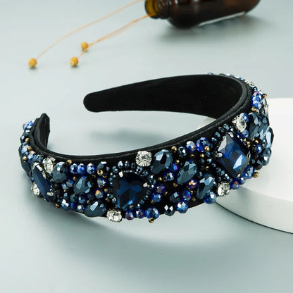 New Geometric Super Flashing Glass Diamond Crystal Fabric Headband