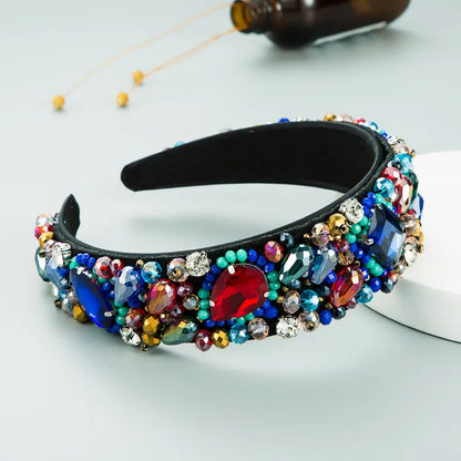 New Geometric Super Flashing Glass Diamond Crystal Fabric Headband