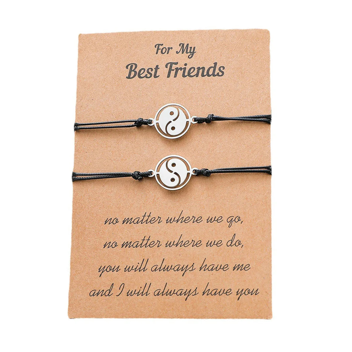 New Good Friend Card Bracelet Personality Fashion Stainless Steel Tai Chi Braided Bracelet