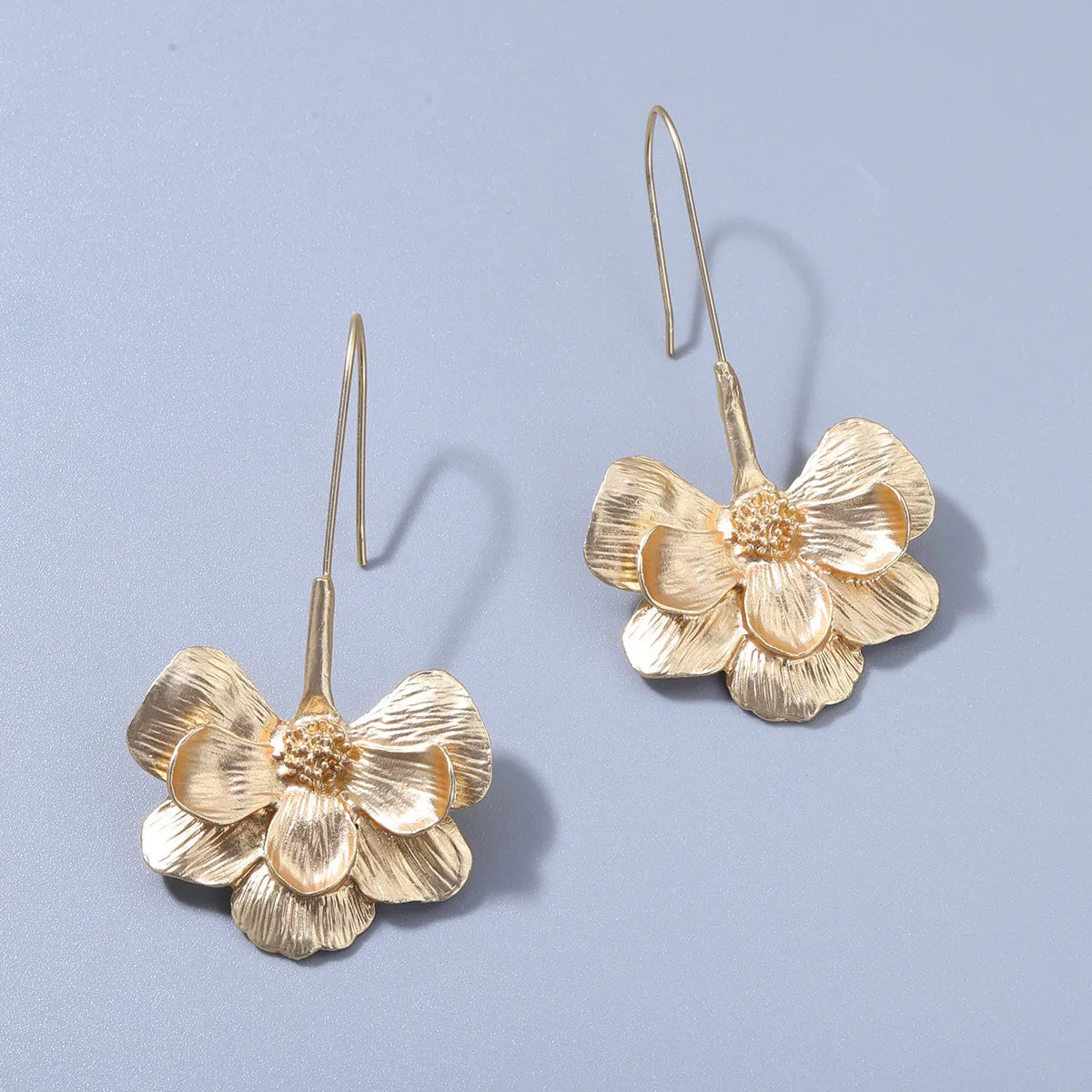 New Half-flower Long Earrings European And American Fashion Alloy Earrings