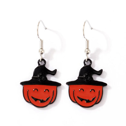 New Halloween Cartoon Dripping Oil Skull Pendant Earrings