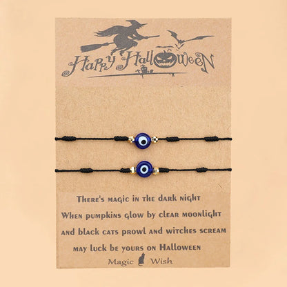 New Halloween Couple Braided Bracelet Creative 7-knot Demon Eye Red String Card Bracelet