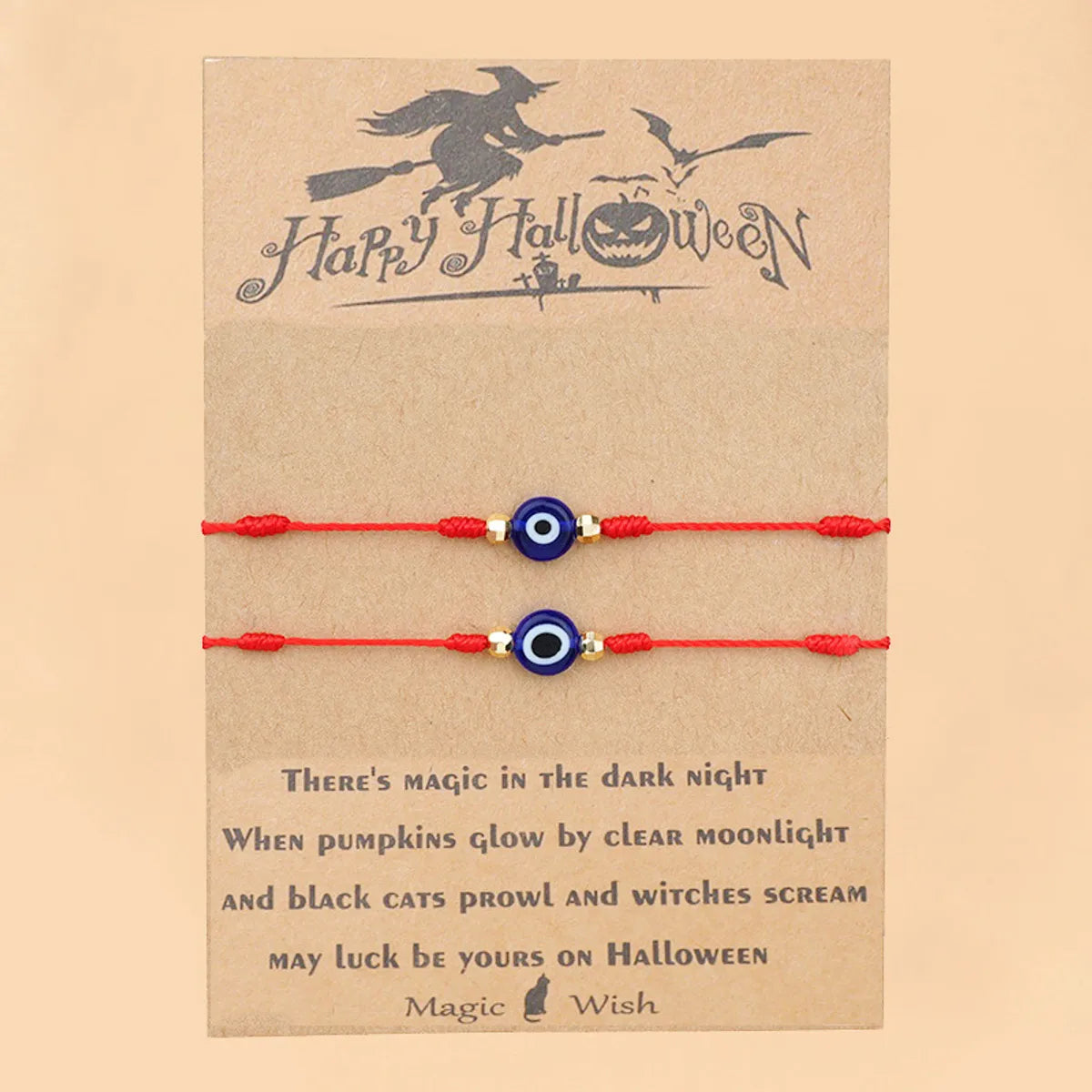 New Halloween Couple Braided Bracelet Creative 7-knot Demon Eye Red String Card Bracelet