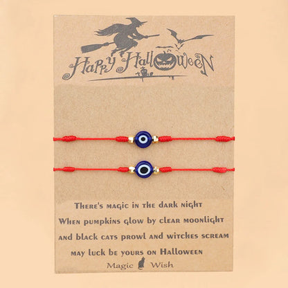 New Halloween Couple Braided Bracelet Creative 7-knot Demon Eye Red String Card Bracelet