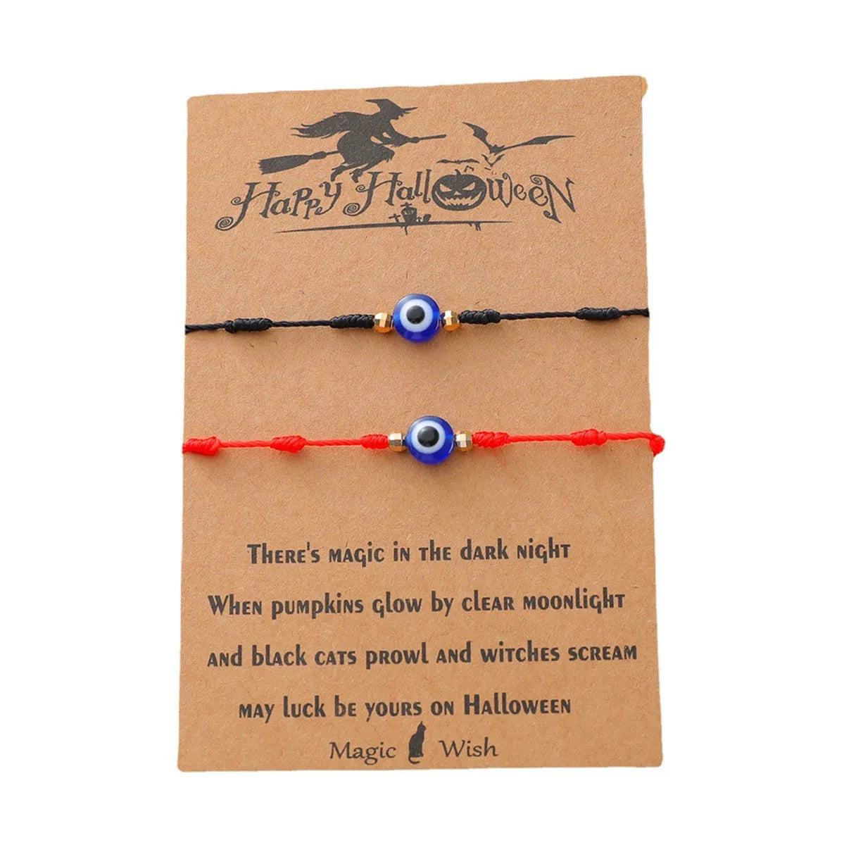 New Halloween Couple Braided Bracelet Creative 7-knot Demon Eye Red String Card Bracelet