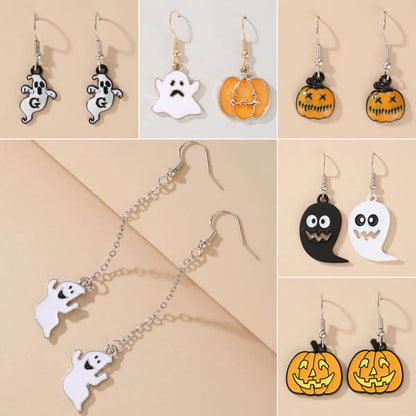 New Halloween Funny Pumpkin Ghosts Exaggerated Acrylic Earrings Wholesale