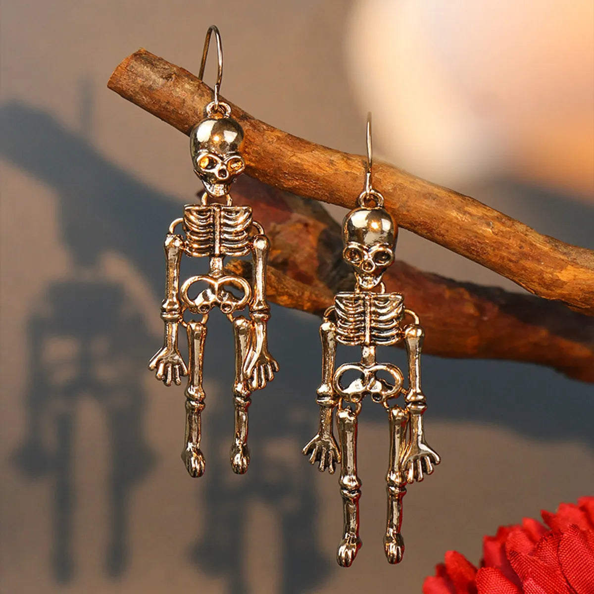 New Halloween Punk Style Skull Pendant Ear Hook Earrings