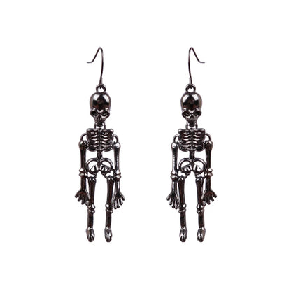 New Halloween Punk Style Skull Pendant Ear Hook Earrings