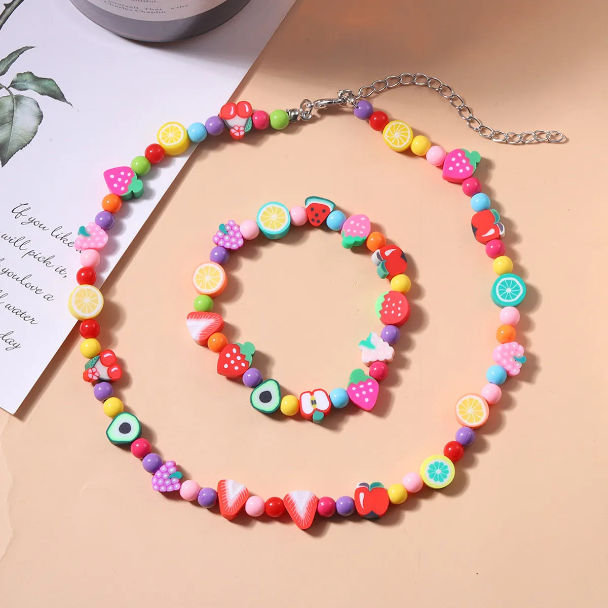 Cute Fruit Alloy Resin No Inlaid Women's Bracelets Earrings Necklace