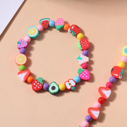 Cute Fruit Alloy Resin No Inlaid Women's Bracelets Earrings Necklace