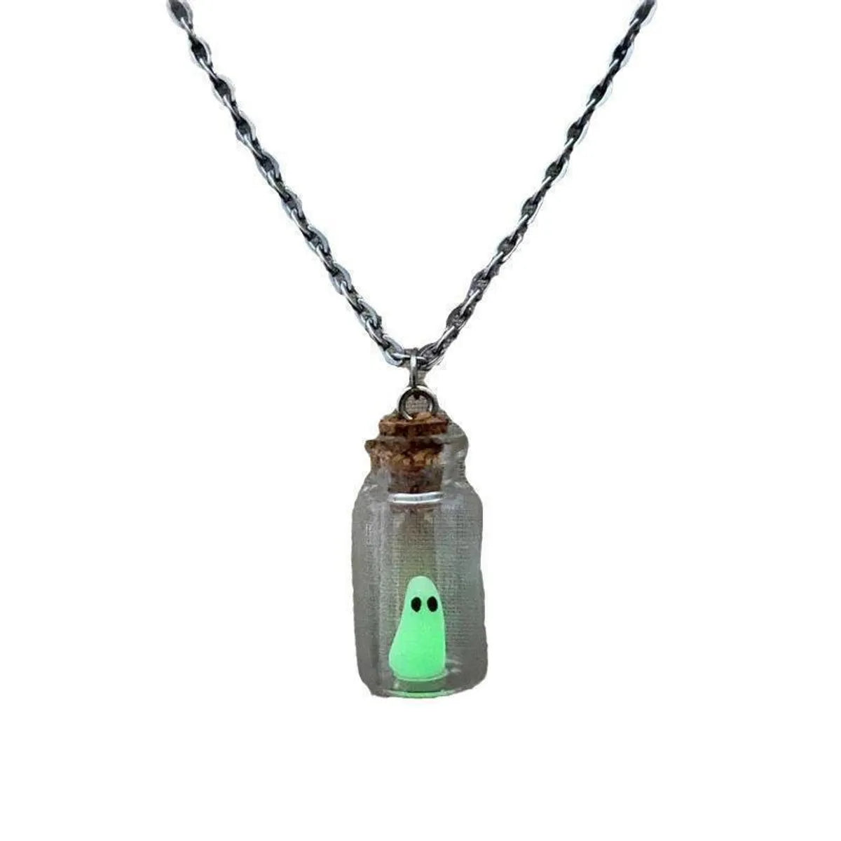 New Handmade Halloween Luminous Ghost Necklace Ornament Drift Bottle The Adopted A Ghost Necklac