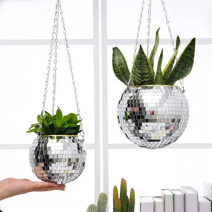 New Hanging Mirror Spherical Plastic Gardening Hanging Basket Indoor Flower Pot