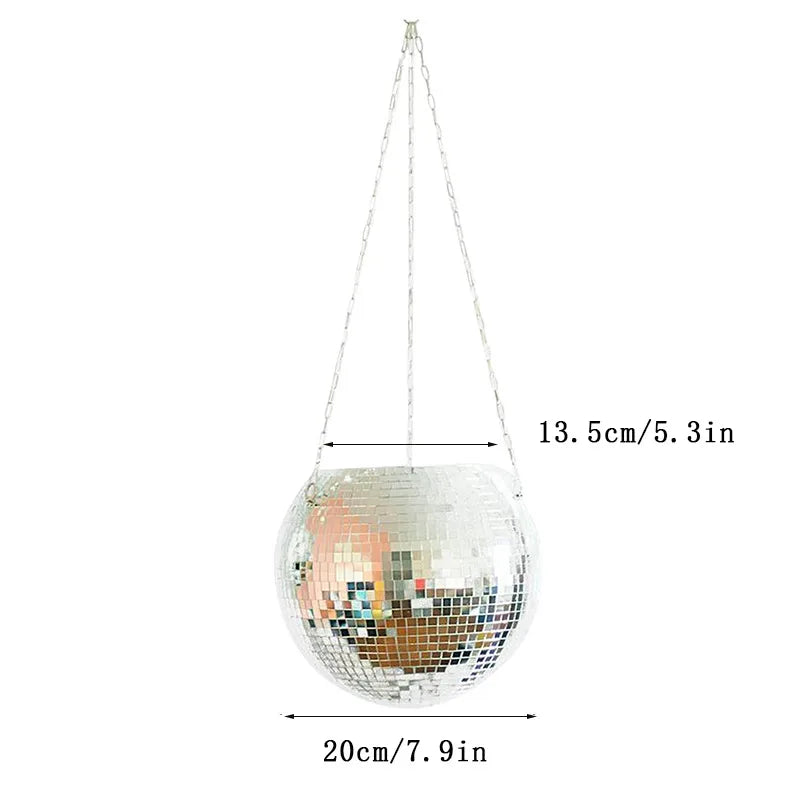 New Hanging Mirror Spherical Plastic Gardening Hanging Basket Indoor Flower Pot