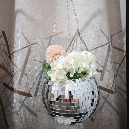 New Hanging Mirror Spherical Plastic Gardening Hanging Basket Indoor Flower Pot