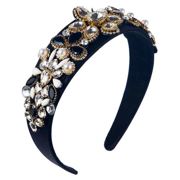 New Headband High-End Women'S Headband Baroque Stained Glass Diamond Headband