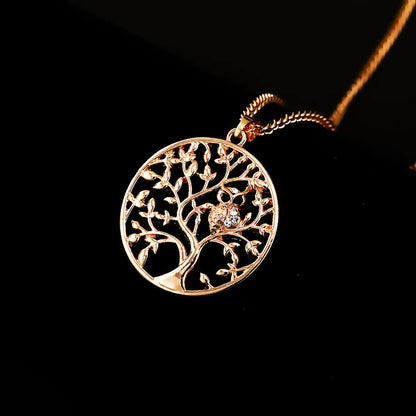 New Heart Letter Tree Stitching Pendant Mother‘s Day Necklace