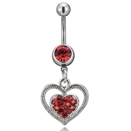 Fashion Heart Rhinestone Belly Ring