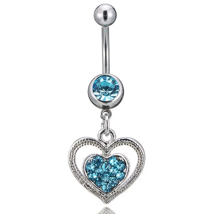 Fashion Heart Rhinestone Belly Ring