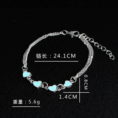 New Heart-to-heart Love-shaped Heart Luminous Ladies Trendy Bracelets Jewelry Wholesale