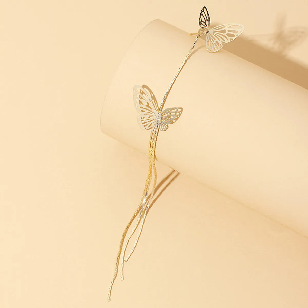 New Hollow Simple Long Tassel Butterfly Earrings Exaggerated Earrings Wholesale Gooddiy