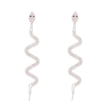 New  Inlaid  Diamond Snake Earrings