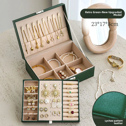 New Jewelry Box Storage Box High-Grade Large Capacity Ring Earrings Necklace Bracelet Watch Jewelry Box