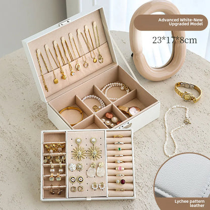 New Jewelry Box Storage Box High-Grade Large Capacity Ring Earrings Necklace Bracelet Watch Jewelry Box