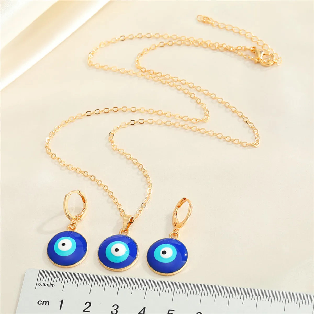 New Jewelry Dark Blue Eyes Creative Turkish Eye Earrings Clavicle Chain